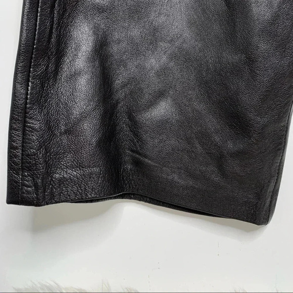 DKNY NWOT 100% Leather Black Mid Rise Bootcut Pants Size 8 - Picture 6 of 11